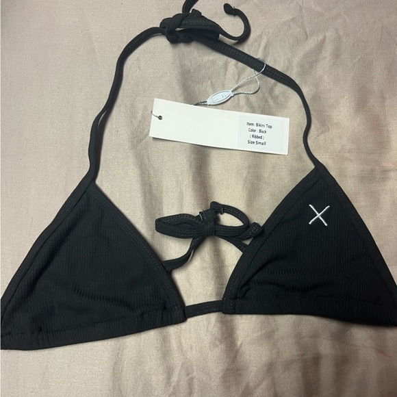 BoutineLA black ribbed bikini top - Picture 1 of 3